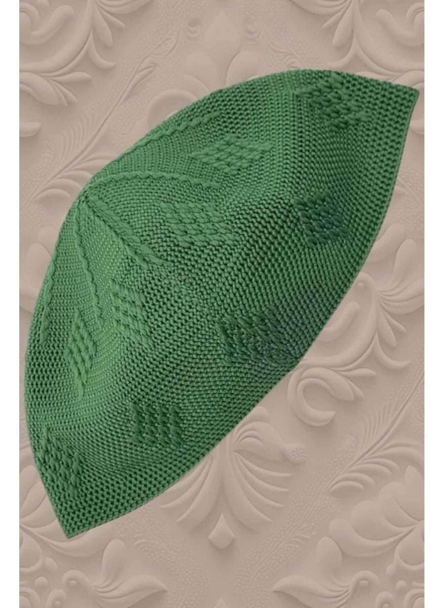 Hızırım Woven Knitted Patterned Skullcap Quality Prayer Cap  - Image 3