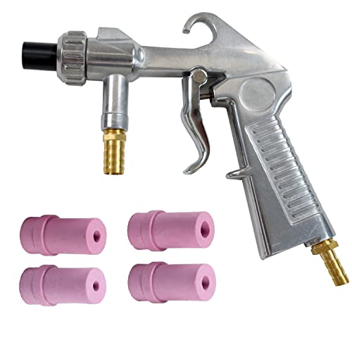 TOOGOND Sand Blaster Gun,Sandblasting Sandblaster Gun Kit for Sandblast Blast Cabinet with Ceramic Nozzles，Abrasive Sand Blasting Gun Air Compressor, 4Pcs Ceramic Nozzles Extra Iron Nozzle Tip Set - Image 1