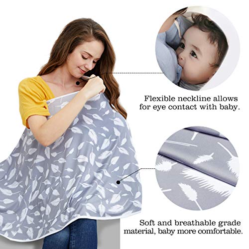 Kefee Kol Baby Nursing Cover & Nursing Poncho - Multi Use Cover for Baby Car Seat Canopy, Shopping Cart Cover, Stroller Cover, 360° Full Privacy Breastfeeding Coverage, Baby Shower Gifts for Boy&Girl - Image 4