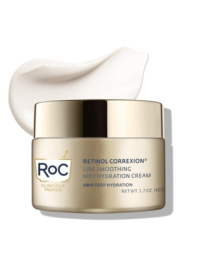 RoC Retinol Correxion Max Daily Hydration Anti-Aging Face Moisturizer with Hyaluronic Acid, Oil Free Skin Care Cream for Fine Lines, Dark Spots, Post-Acne Scars, 1.7 Ounces - Image 1