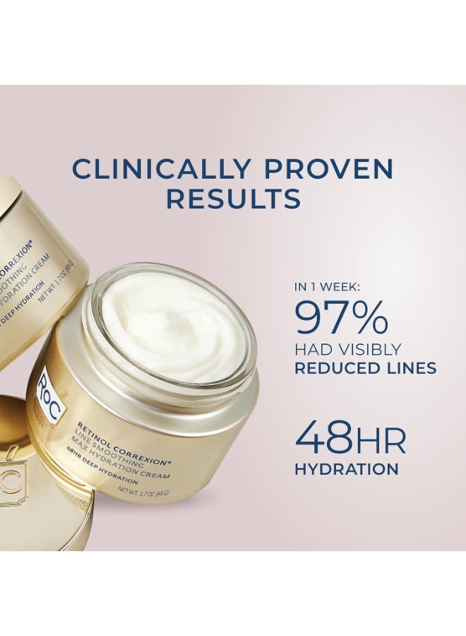 RoC Retinol Correxion Max Daily Hydration Anti-Aging Face Moisturizer with Hyaluronic Acid, Oil Free Skin Care Cream for Fine Lines, Dark Spots, Post-Acne Scars, 1.7 Ounces - Image 2