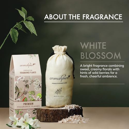 Aromahpure Premium Car Perfume Fragrance Flakes - White Blossom, Luxury Car Air Freshener made Organically with Essential Oil, Grains, and Flakes - 50 Gms, fragrant for 30 days, IFRA certified - Image 3