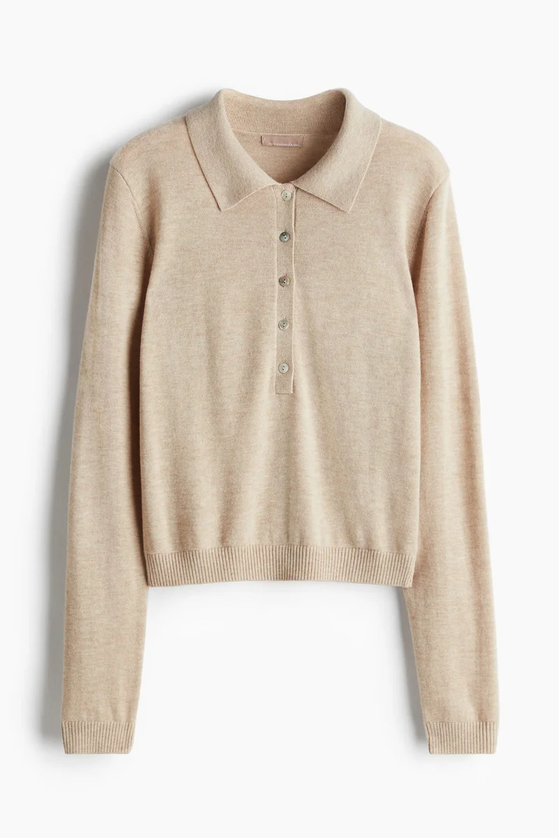 H&M Cashmere-Blend Polo Shirt