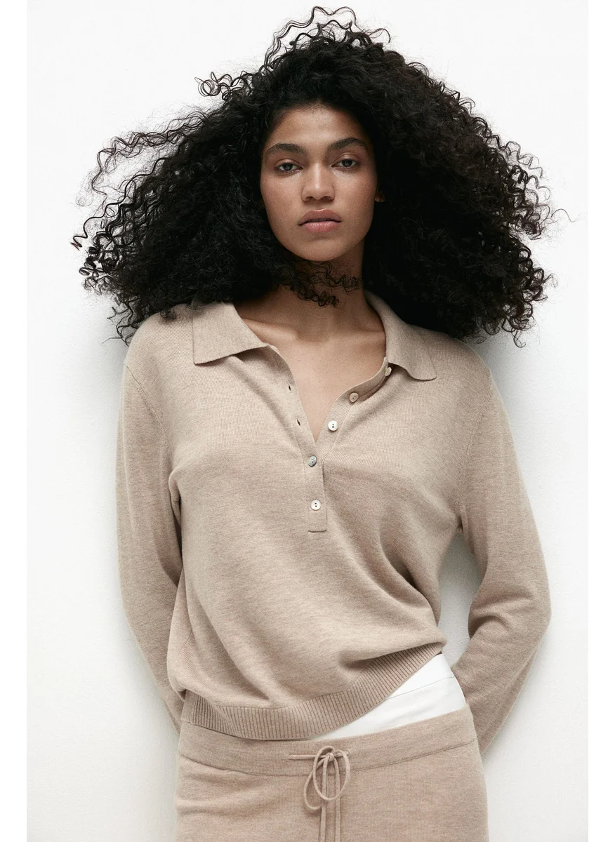 اتش اند ام Cashmere-Blend Polo Shirt