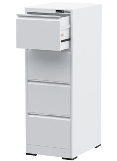 Mahmayi Mahmayi Modern 4-Drawer Steel Filing Cabinet with Digital Lock - Securely Organize Your Documents, Home, and Office Essentials in Style - White  - Image 1