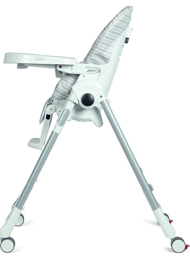 Peg Perego Prima Pappa Zero 3 - High Chair - for Children Newborn to 3 Years of Age - Made in Italy - Linear Grey (White & Grey) - Image 4