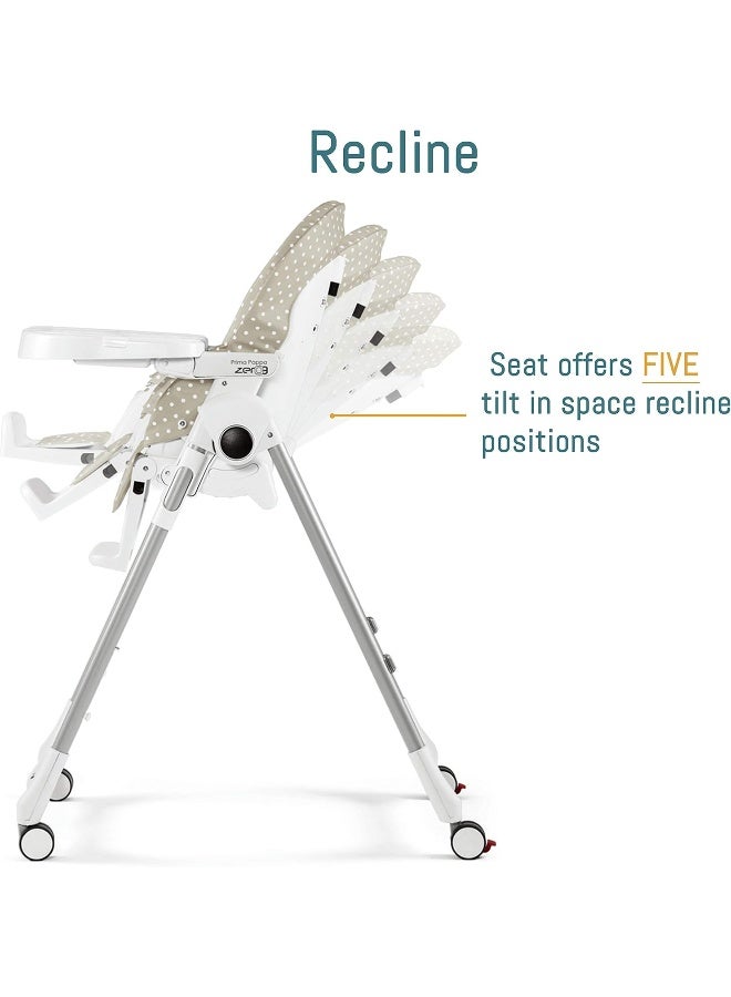 Peg Perego Prima Pappa Zero 3 - High Chair - for Children Newborn to 3 Years of Age - Made in Italy - Linear Grey (White & Grey) - Image 3
