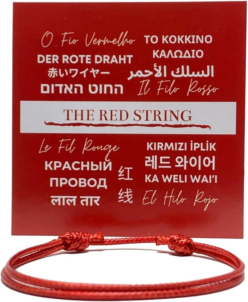 Luck Strings Red cord Bracelet for Men - Adjustable Bracelet for Women - Unisex Adult Waterproof Nylon Cord Surfer Passion protection strength Power Talisman Good Charm Energy Red of Fate Love, - Image 1