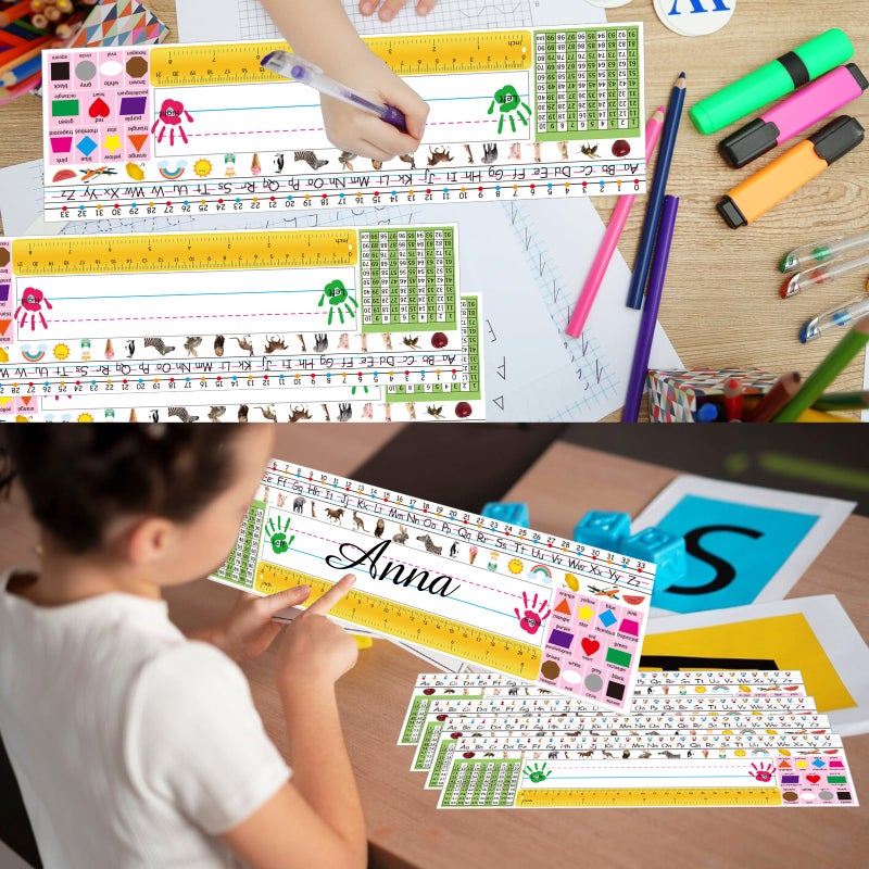 starboling Desk Nameplates,40pcs Name Tags for Classroom,Waterproof Multipurpose Manuscript Students Name Plates for desks Classroom with Multiplication,Fractions and Percentages Table(Animal Style) - Image 4