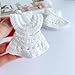 NUORUI NUO RUI 10 Pcs Miniature Crochet Dress Favors Baby Girl Gifts Baby Shower Party Gifts Gender Reveal Party Favors Newborn Favors Baptism Centerpieces White - Image 3