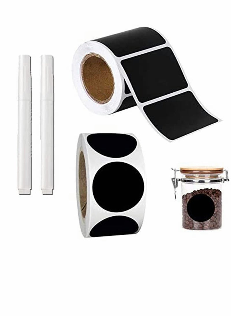 Reusable Waterproof Chalkboard Labels for Jars, Kitchen, Pantry, Home and Office - Vinyl Rectangle Stickers for Easy Decoration - Image 1