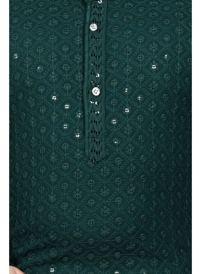 BT DEZINES Dark Green Kurta and Pyjama Set for Boys