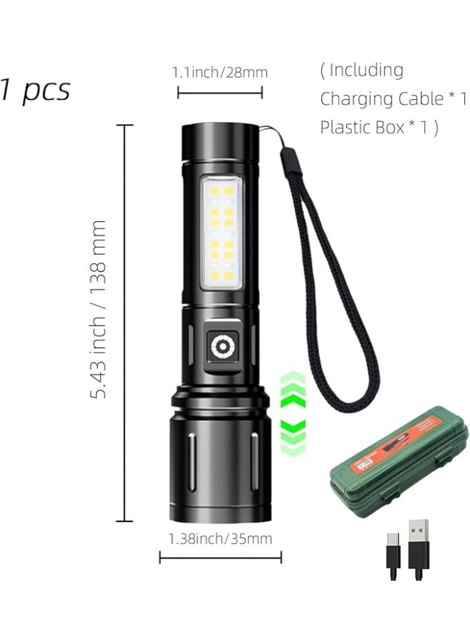 Rechargeable LED Flashlights, Super Bright Zoomable Flashlight with 7 Modes, Adjustable High Lumens IPX4 Waterproof Torch Light, Handheld Light, Camping Outdoor Emergency  - Image 3