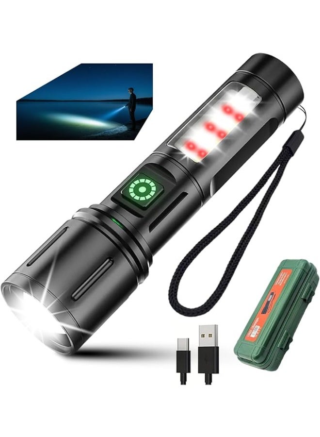 Rechargeable LED Flashlights, Super Bright Zoomable Flashlight with 7 Modes, Adjustable High Lumens IPX4 Waterproof Torch Light, Handheld Light, Camping Outdoor Emergency  - Image 1