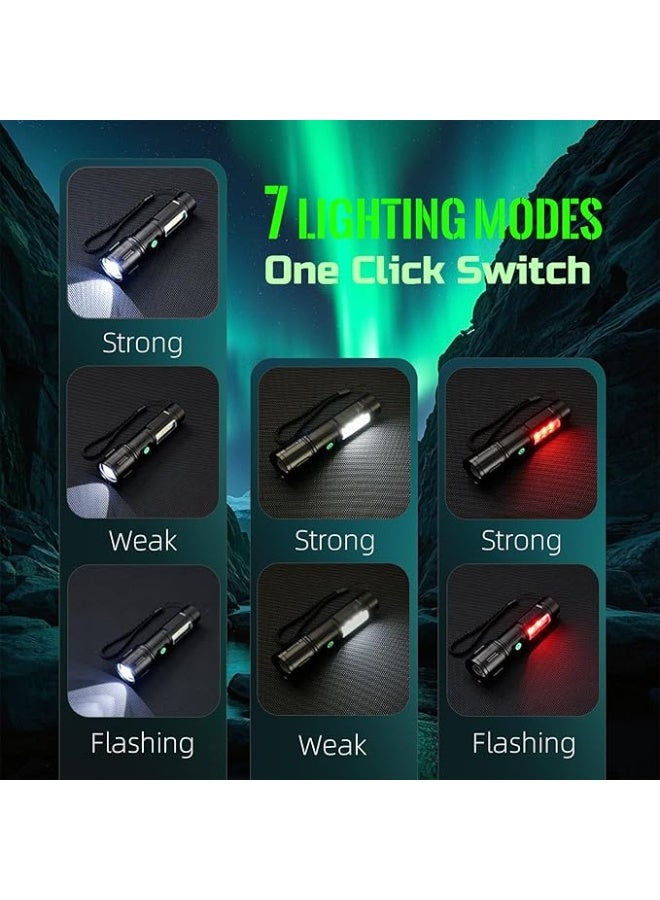 Flashlights High Lumens Rechargeable with Box, Super Bright Zoomable Flashlight with 7 Modes, Adjustable High Lumens Waterproof Torch Light,  Outdoor Emergency Camping Hiking Gift - Image 2