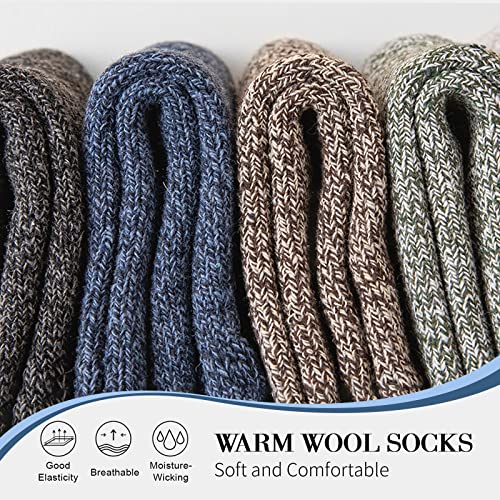 SIMIYA 5 Pairs Wool Socks Mens, Thick Warm Winter Soft Hiking & Casual Crew Socks - Image 3