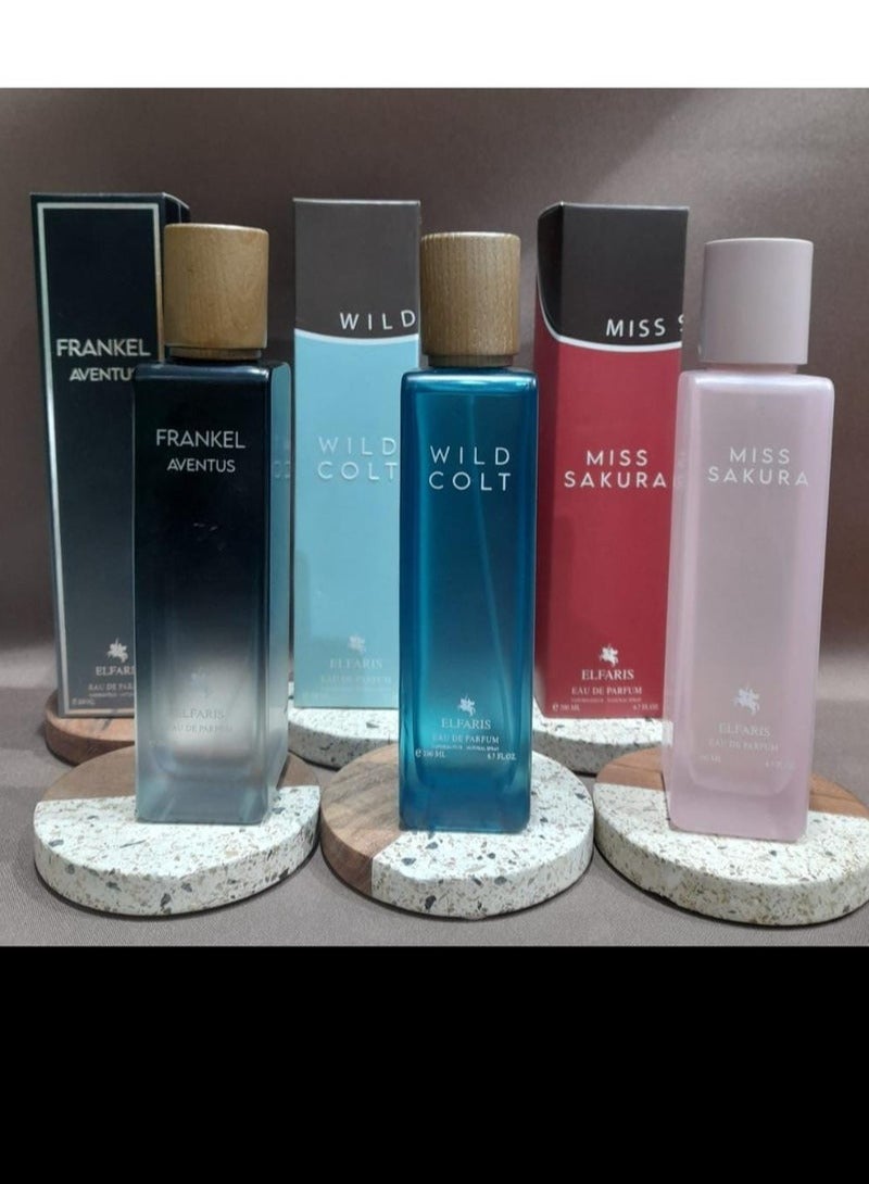 مجموعه عطر عساف وايلد كولت و مس ساكيرا و جريس ايريك 200مل