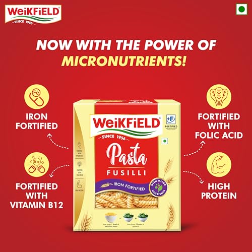 Weikfield Fusilli Pasta 400g Pouch | Healthy Pasta Made With 100% Durum Wheat Semolina | No Maida | Rich in Protein & Fibre | Non-Sticky | 100% Vegetarian - Image 4