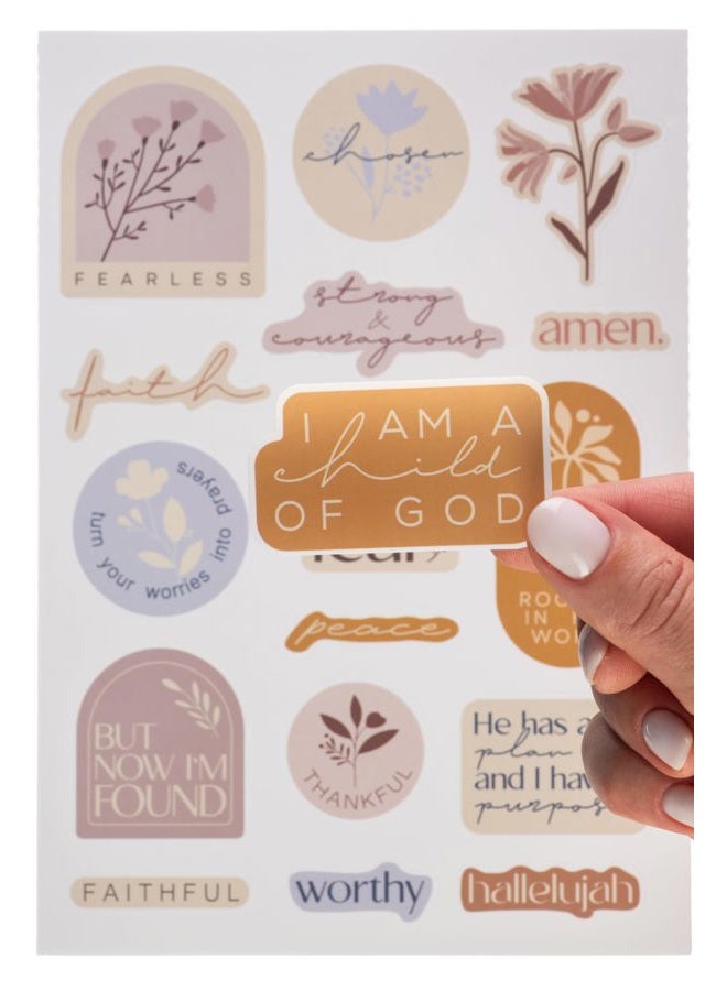 DiverseBee Inspirational Christian Stickers, 88pcs Motivational Jesus Bible Stickers for Water Bottles, Laptops, Waterproof Vinyl Faith Decal Pack, Religious Gifts for Women, Men, Kids (Fearless) - Image 1