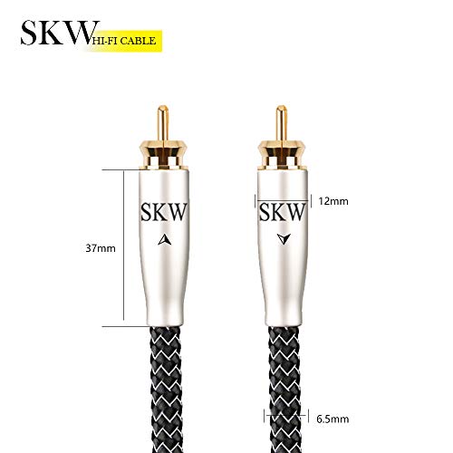 SKW High-End WG Series RCA-to-RCA Digital Coaxial Subwoofer Cable - Premium Hi-Fi Audio Interconnect for Precision Bass Transmission 4.9ft/1.5M - Image 4