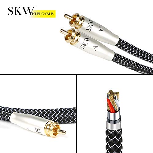 SKW High-End WG Series RCA-to-RCA Digital Coaxial Subwoofer Cable - Premium Hi-Fi Audio Interconnect for Precision Bass Transmission 4.9ft/1.5M - Image 3