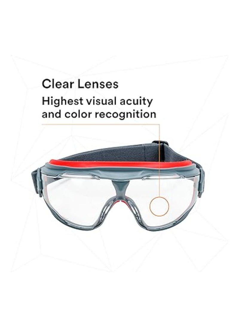 Captaintech 500 Series GG501SGAF, Clear Anti-fog Lens, Safety Work Over Glasses, Eye Protection for Men & Women, Fog & Scratch Resistant, Adjustable, UV Block, Clear Lens  - Image 3