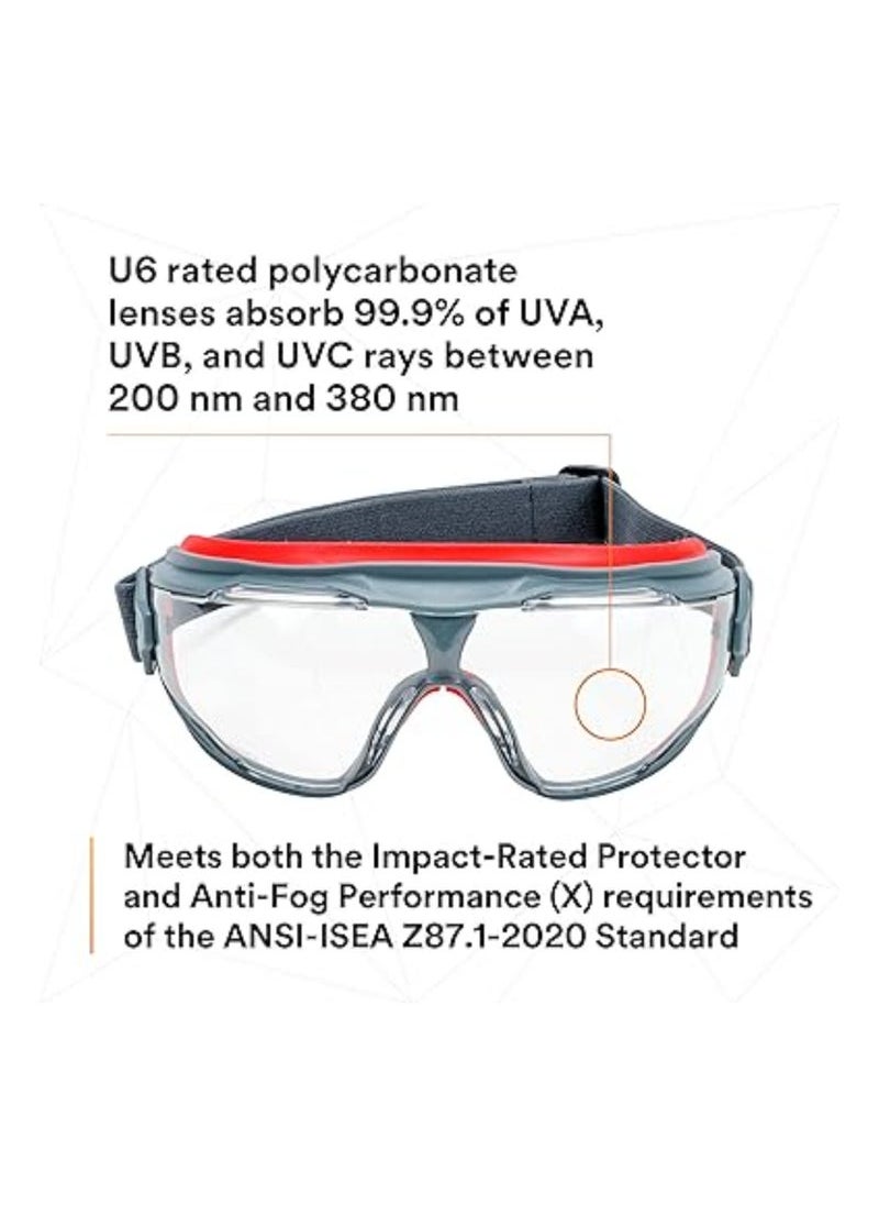 Captaintech 500 Series GG501SGAF, Clear Anti-fog Lens, Safety Work Over Glasses, Eye Protection for Men & Women, Fog & Scratch Resistant, Adjustable, UV Block, Clear Lens  - Image 4