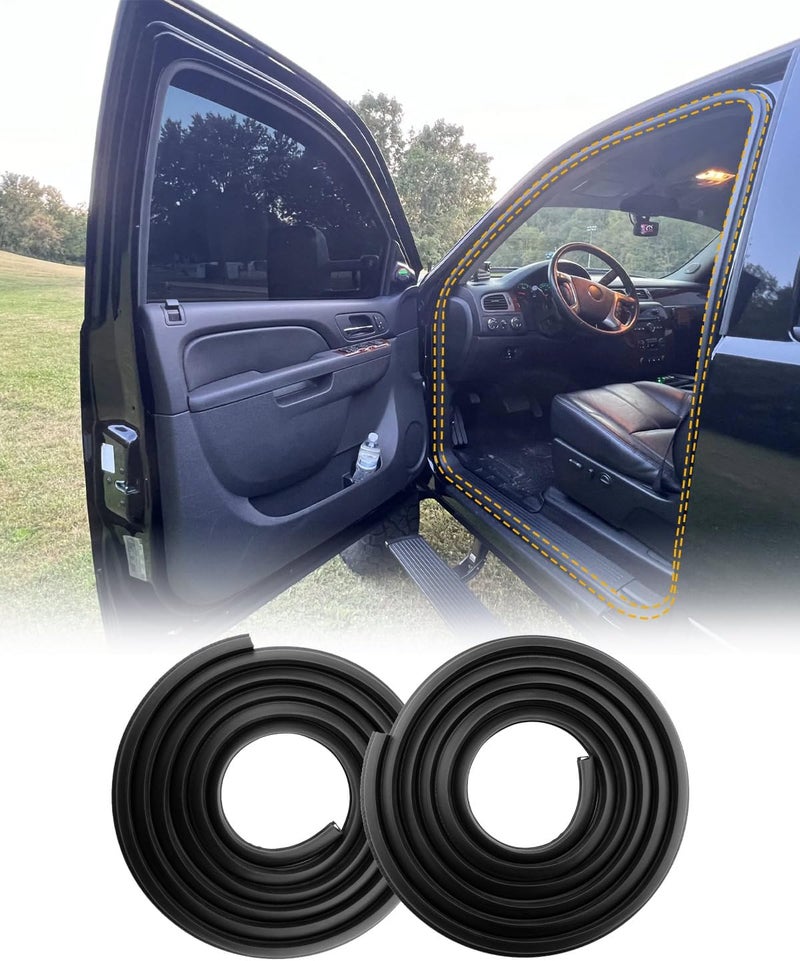 Gledewen Door Seal Weatherstrip(2 PCS), Compatible with 2007-2014 Chevy Silverado GMC Sierra 1500/2500HD/3500HD, Crew Cab Regular Cab, Rubber Seal Trim Weather Stripping, Front Left & Right Side 22766400 G3161 - Image 1