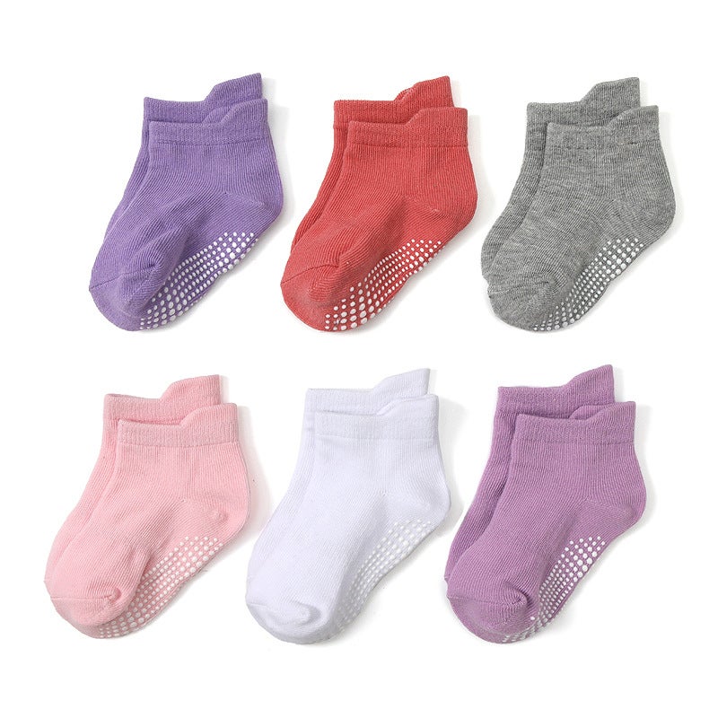 children's non-slip dispensing floor socks children's socks wholesale multi-size KB138 spot wholesale KB138 female models solid color 3-5 years old - Image 5