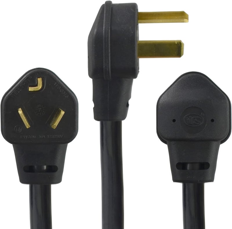 Conntek موصل Conntek EV1030T 30 أمبير NEMA 10-30P لمقبس المجفف إلى محول 50 أمبير للسيارات الكهربائية لسيارات تسلا، أسود - Image 2