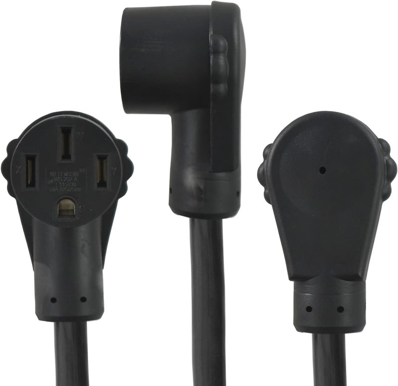 Conntek موصل Conntek EV1030T 30 أمبير NEMA 10-30P لمقبس المجفف إلى محول 50 أمبير للسيارات الكهربائية لسيارات تسلا، أسود - Image 3