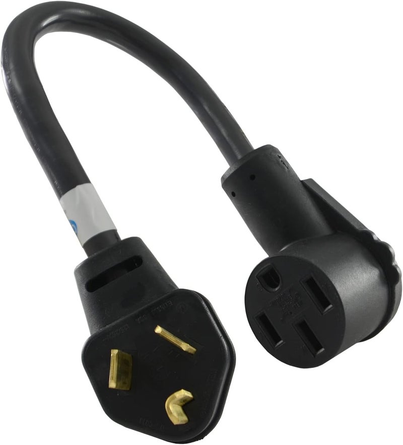 Conntek موصل Conntek EV1030T 30 أمبير NEMA 10-30P لمقبس المجفف إلى محول 50 أمبير للسيارات الكهربائية لسيارات تسلا، أسود - Image 1