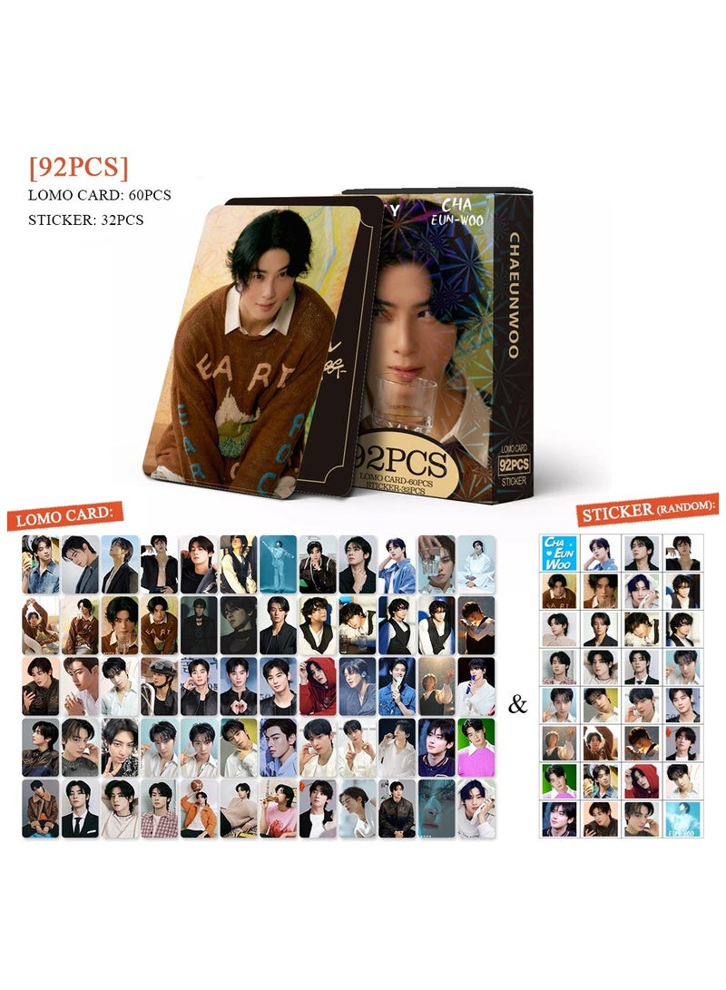 EHOME 92 Piece ChaEunWoo Lomo Card And Stickers - Image 2