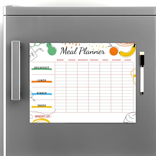 True Flair Trueflair Weekly Meal Planner With Marker Duster With Grocery Shopping List, Menu Meal Calender 30cm X 23cm (Design 3) - Image 1