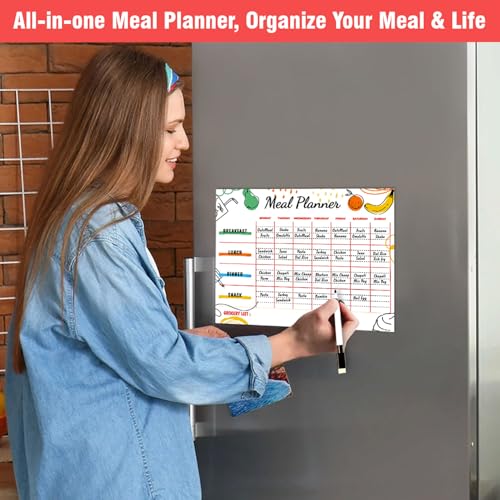 True Flair Trueflair Weekly Meal Planner With Marker Duster With Grocery Shopping List, Menu Meal Calender 30cm X 23cm (Design 3) - Image 3
