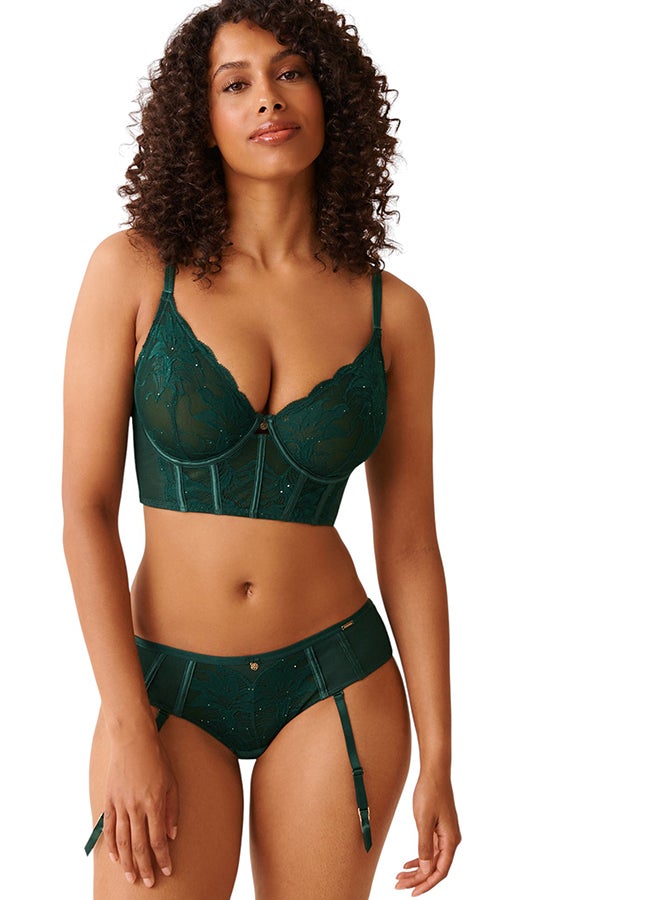 La Vie en Rose Unlined Lace and Mesh Corset Bra - Image 1