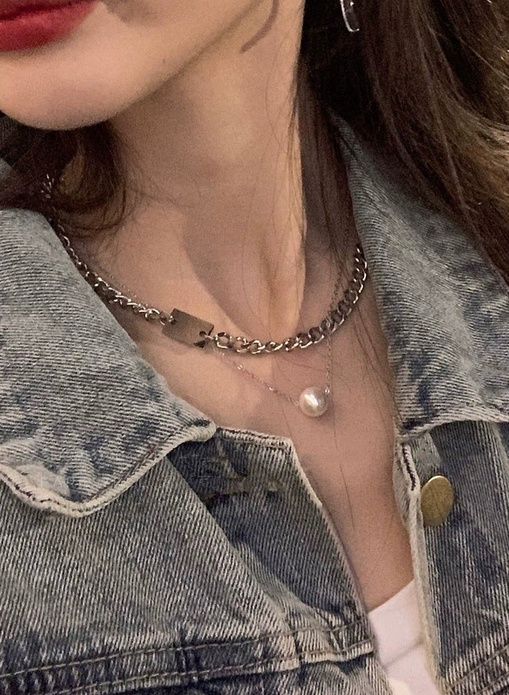 Goolsky Retro Pearl Choker Necklace – Color-Retaining Titanium Steel | Vintage Street Style Statement for Women - Image 2