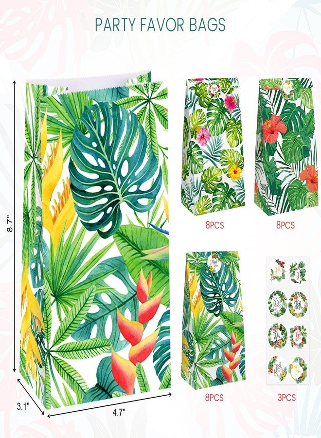 Shindel 24PCS Luau Hawaii Party Bags, Party Favor Bags Lunch Bags Gift Bags Paper Bags with Stickers for Aloha Hawaii Party - Image 4