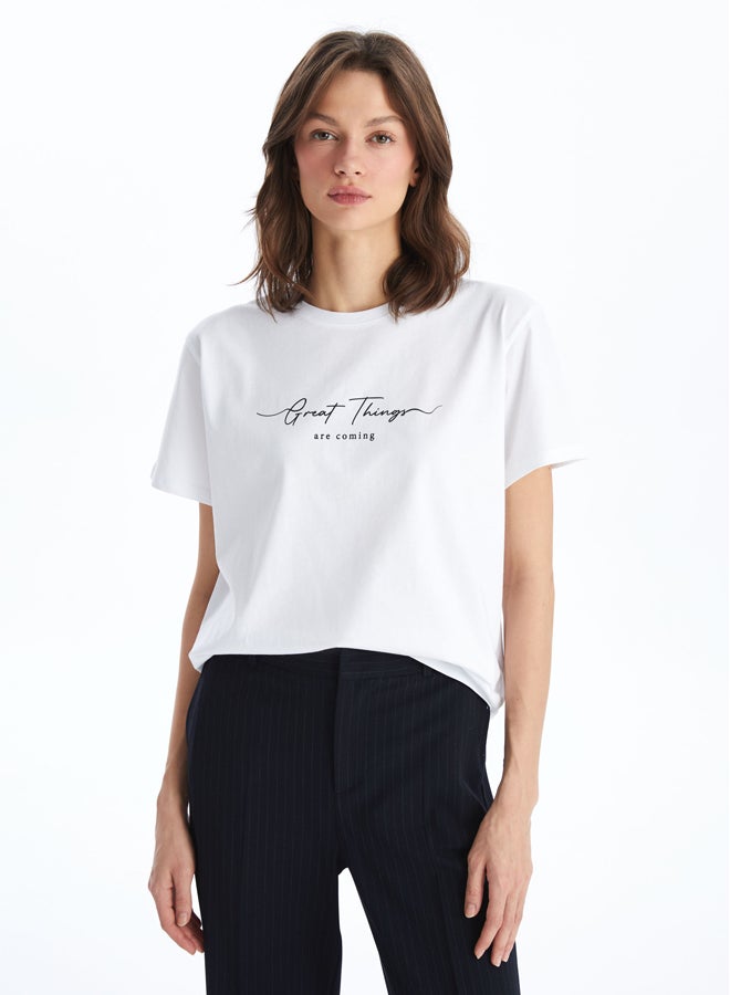 Crew Neck Printed Short Sleeve Women's T-shirt
