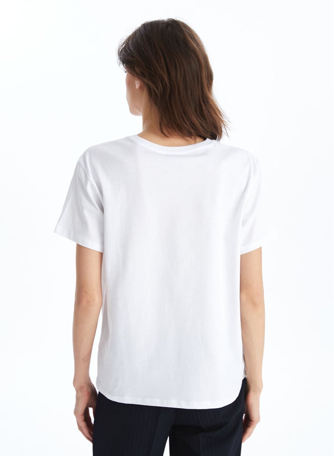 Crew Neck Printed Short Sleeve Women's T-shirt