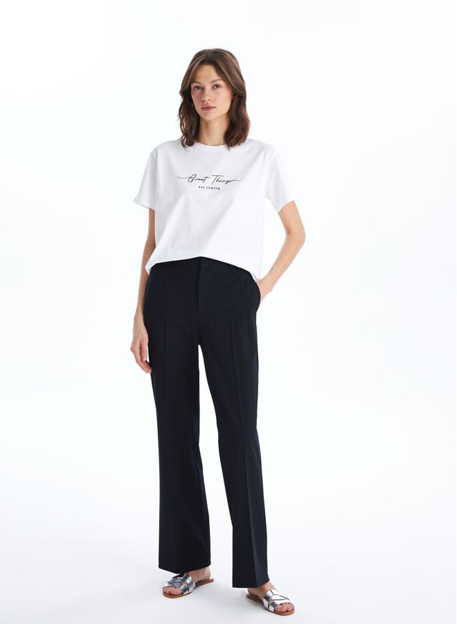 Crew Neck Printed Short Sleeve Women's T-shirt
