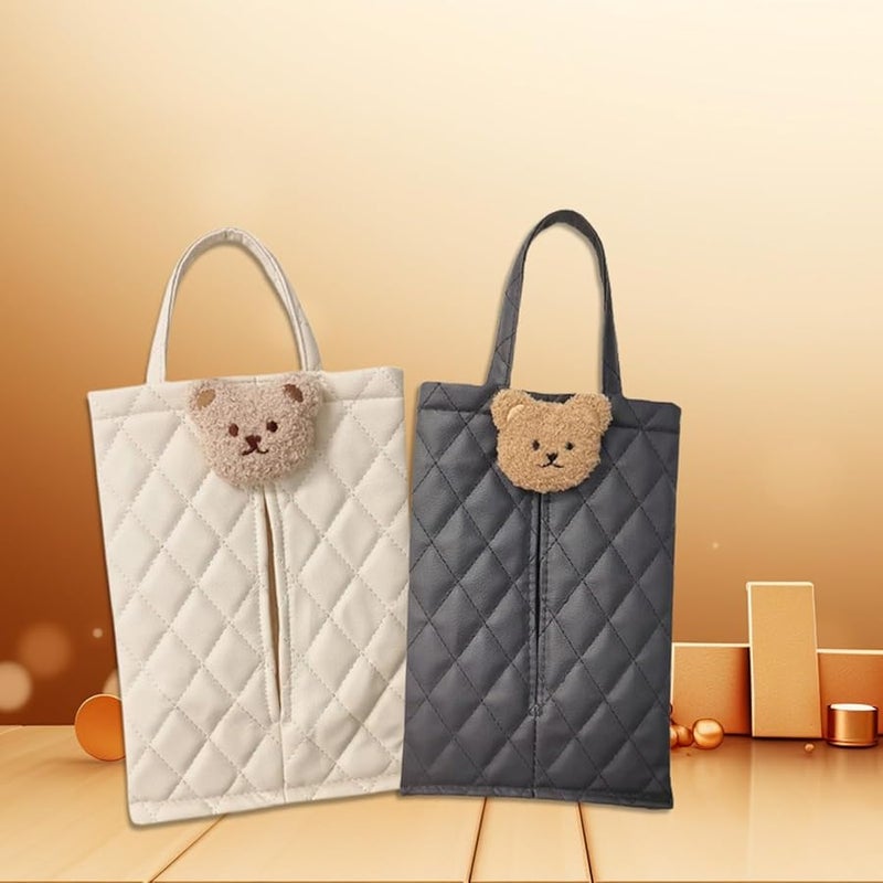 حافظة علبة المناديل للسيارة السوداء، حقيبة منظم المقعد الخلفي الممتع للأطفال والعائلة - Image 5