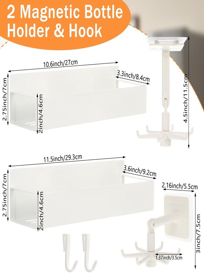 WAKCCIL 2 Pack Magnetic Baby Bottle Organizer for Refrigerator, Space-Saving Metal Storage Rack with Rotating Hook, Strong Magnetic Shelf for Bottles, Pacifiers, Brushes, Nursery or Kitchen Use - Image 2