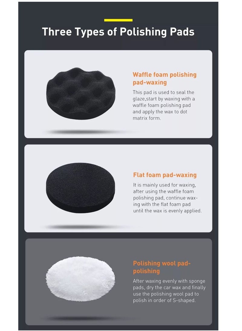 Baseus BASEUS New Power Cordless Electric Polisher Polishing Plate Pad Accessories 3pcs Set  - Image 2
