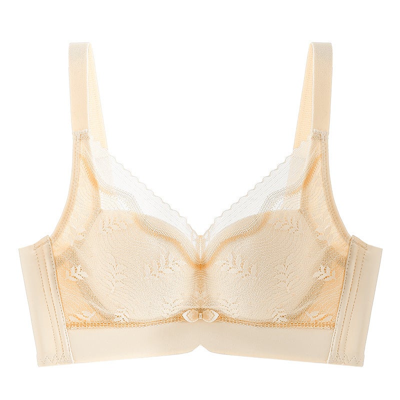 Summer Women'S Thin Bra With Side Breast Gathering, Anti-Sagging, Lifting, Breathable, Air-Conditioned Hole Cup, Adjustable Bra - Image 1
