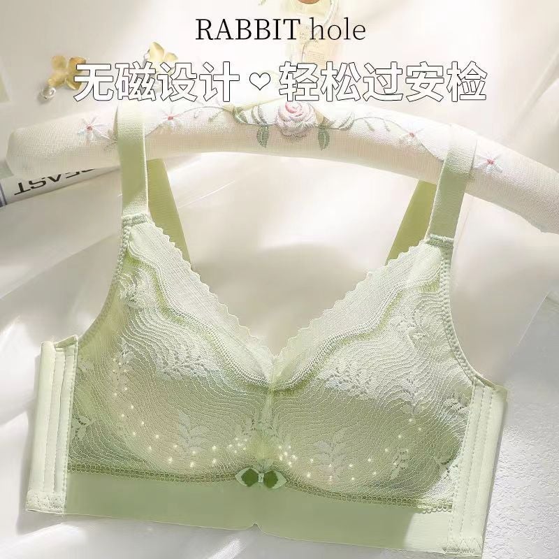 Summer Women'S Thin Bra With Side Breast Gathering, Anti-Sagging, Lifting, Breathable, Air-Conditioned Hole Cup, Adjustable Bra - Image 4