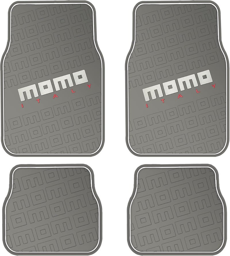 MOMO COMPLETE SET 4 PIECES UNIVERSAL CAR MATS BLACK AND GREY - Image 3
