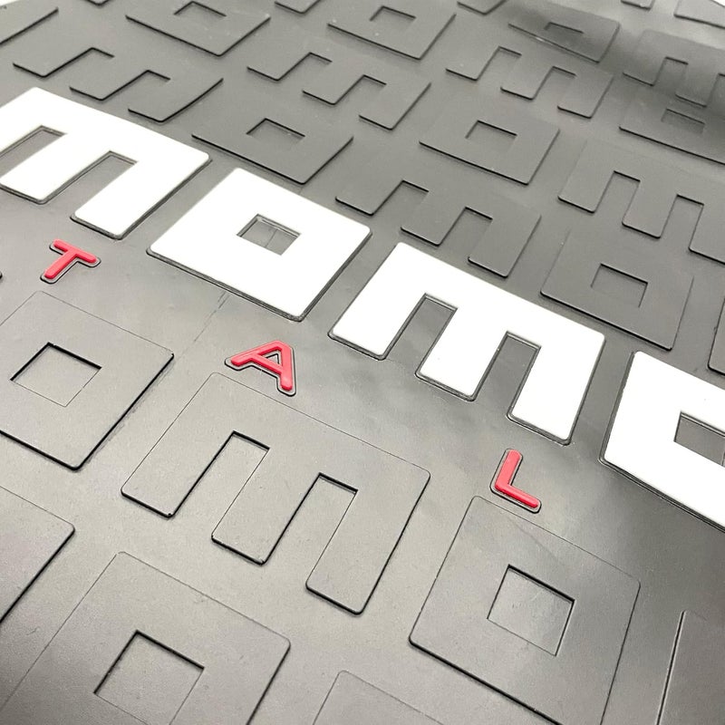 MOMO COMPLETE SET 4 PIECES UNIVERSAL CAR MATS BLACK AND GREY - Image 4