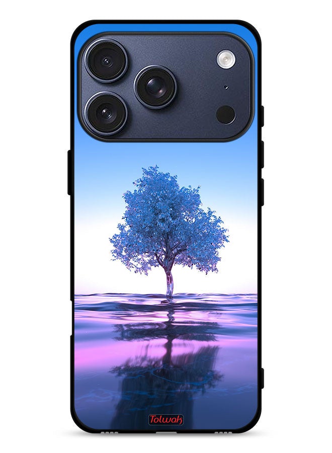 Tolwak Apple iPhone 17 Pro Protective Case Cover Tree Neon Body Of Water Reflection Digital Art - Image 1