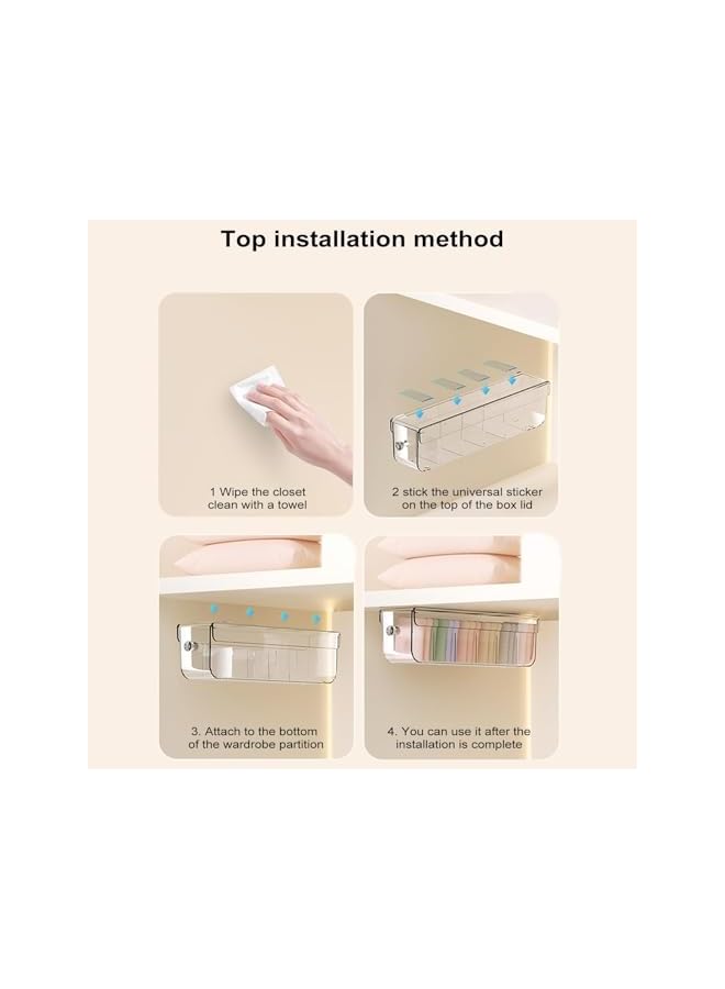 Green Tiger Wall Mount Socks Drawer, Multifunctional Punch-Free Wall Underwear Socks Organizer Box, Wall Mounted Drawer Organizer, Wardrobe Wall Mounted Transparent Storage Box For Panties, Socks, Underwear - Image 4